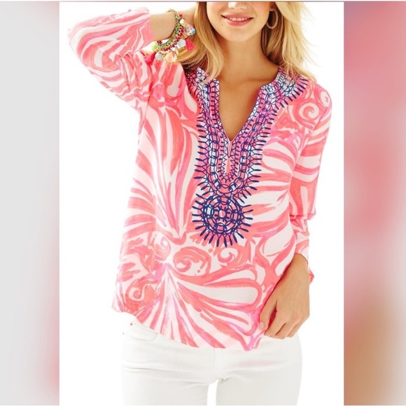 Lilly Pulitzer Tops - Lilly Pulitzer Amelia 100% Silk  Women's Top